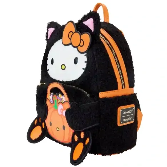 Loungefly Sanrio Exclusive Hello Kitty Costume Sherpa Glow Mini Backpack NYCC Limited Edition Sanrio Hello Kitty Skeleton Costume  main image 4